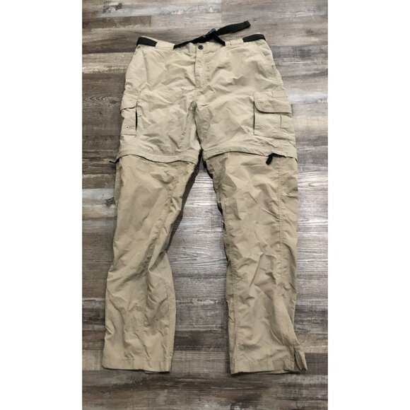 Magellan Mens Large Beige Convertible Hiking Pants Zips off into Shorts - Picture 1 of 6